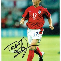 Teddy Sheringham Autograph Signed England v Argentina 2002 World Cup 8x10 Football Photograph Teddy Sheringham Autograph Signed England v Argentina 2002 World Cup 8x10 Football Photograph