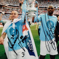 Football Patrick Vieira & Nigel De Jong Dual Signed 12x8 Manchester City 2011 FA Cup Winners Photograph Football Patrick Vieira & Nigel De Jong Dual Signed 12x8 Manchester City 2011 FA Cup Winners Photograph