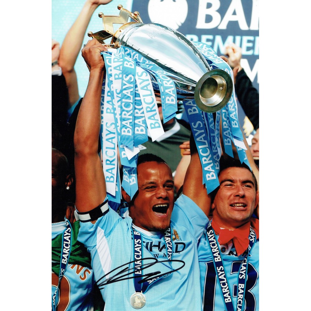 Vincent Kompany Autograph Signed 8x12 Man City Premier League Champions Football Photograph Vincent Kompany Autograph Signed 8x12 Man City Premier League Champions Football Photograph