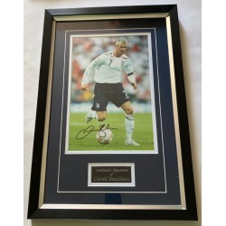 David Beckham Signed Framed England v Brazil Football Photograph Display