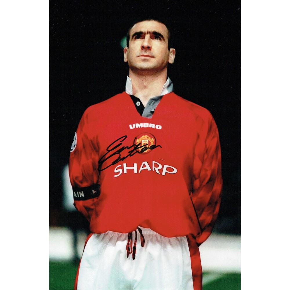 Eric Cantona Signed 8x12 Manchester United Football Photograph Eric Cantona Signed 8x12 Manchester United Football Photograph