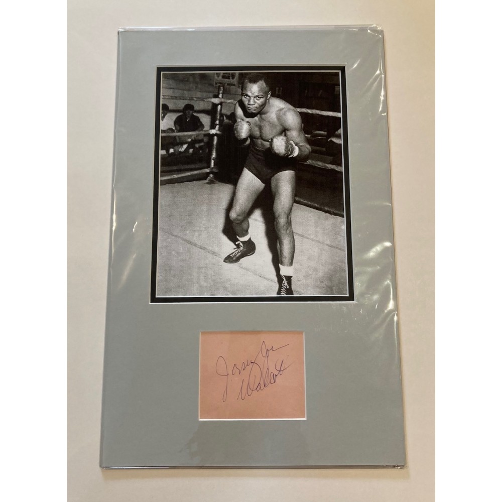 Jersey Joe Walcott Signed Album Page Mounted Together With An 8x12 Photograph In The Ring Jersey Joe Walcott Signed Album Page Mounted Together With An 8x12 Photograph In The Ring