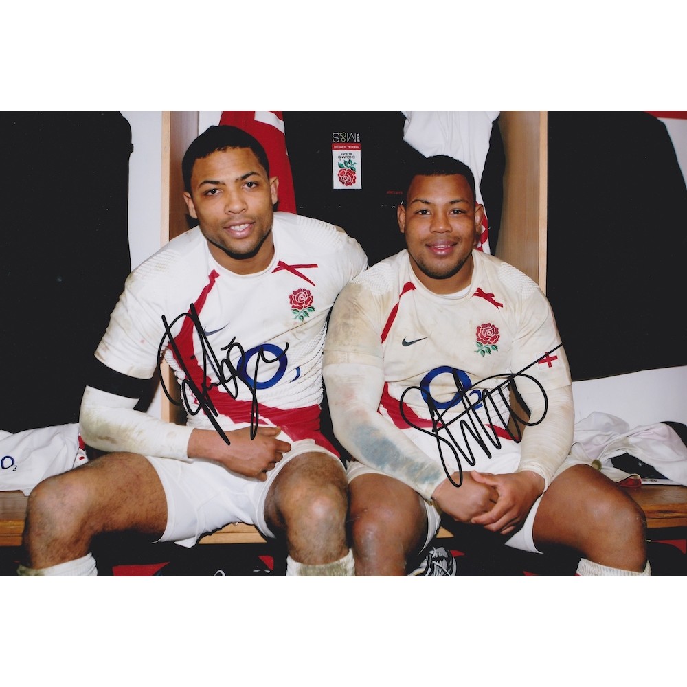 Delon Armitage & Steffon Armitage Dual Signed 8x12 England Rugby Photograph Delon Armitage & Steffon Armitage Dual Signed 8x12 England Rugby Photograph