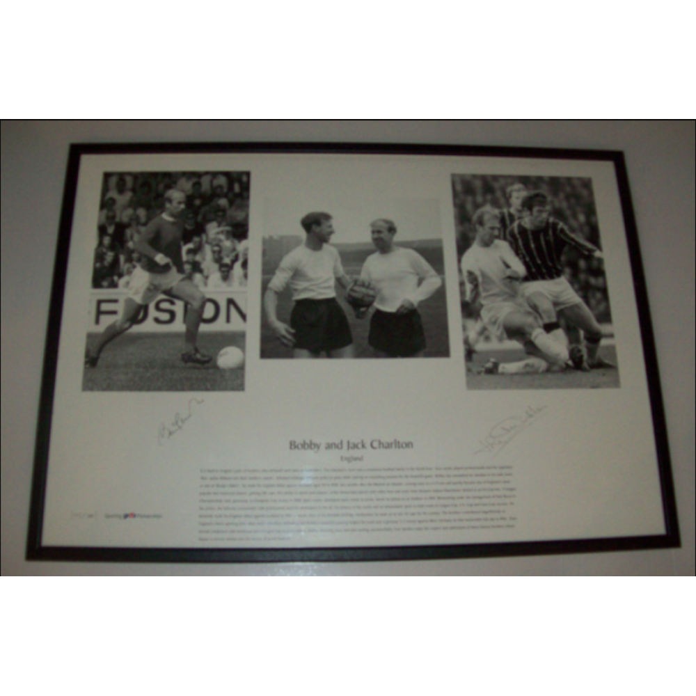 Bobby & Jackie Charlton Signed England Ltd Edition 493/500 Print Bobby & Jackie Charlton Signed England Ltd Edition 493/500 Print