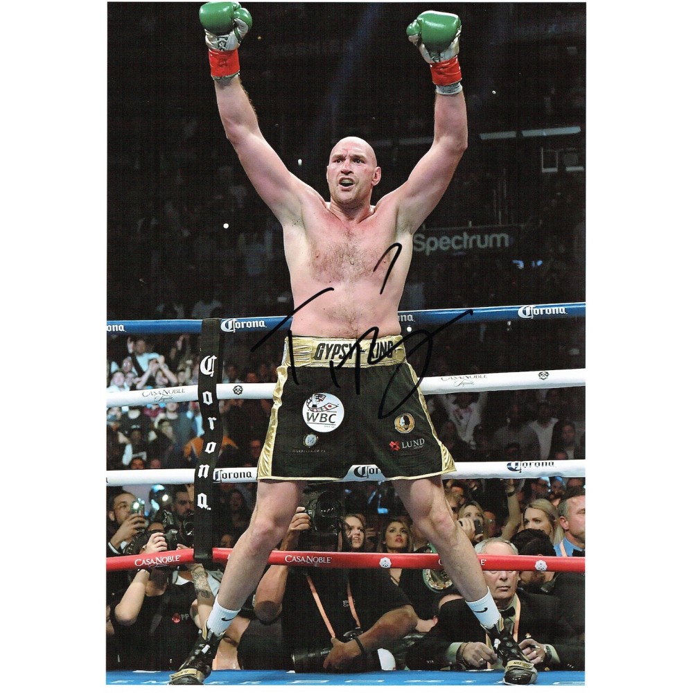Tyson Fury Autograph vs Deontay Wilder 2018 Signed 8x12 First Fight Photograph Tyson Fury Autograph vs Deontay Wilder 2018 Signed 8x12 First Fight Photograph
