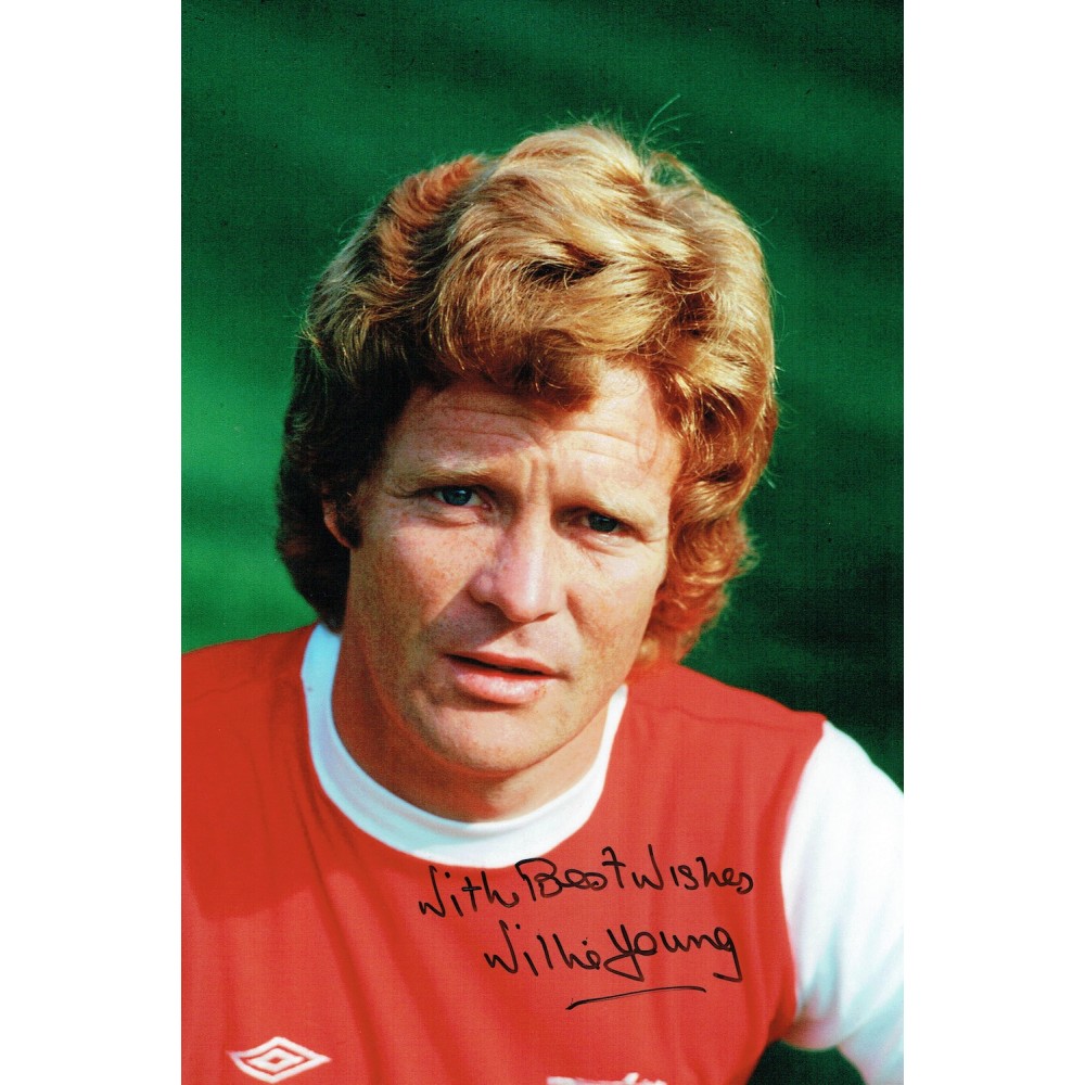Willie Young Signed Autograph 12x8 Inch Arsenal Football Photograph Willie Young Signed Autograph 12x8 Inch Arsenal Football Photograph