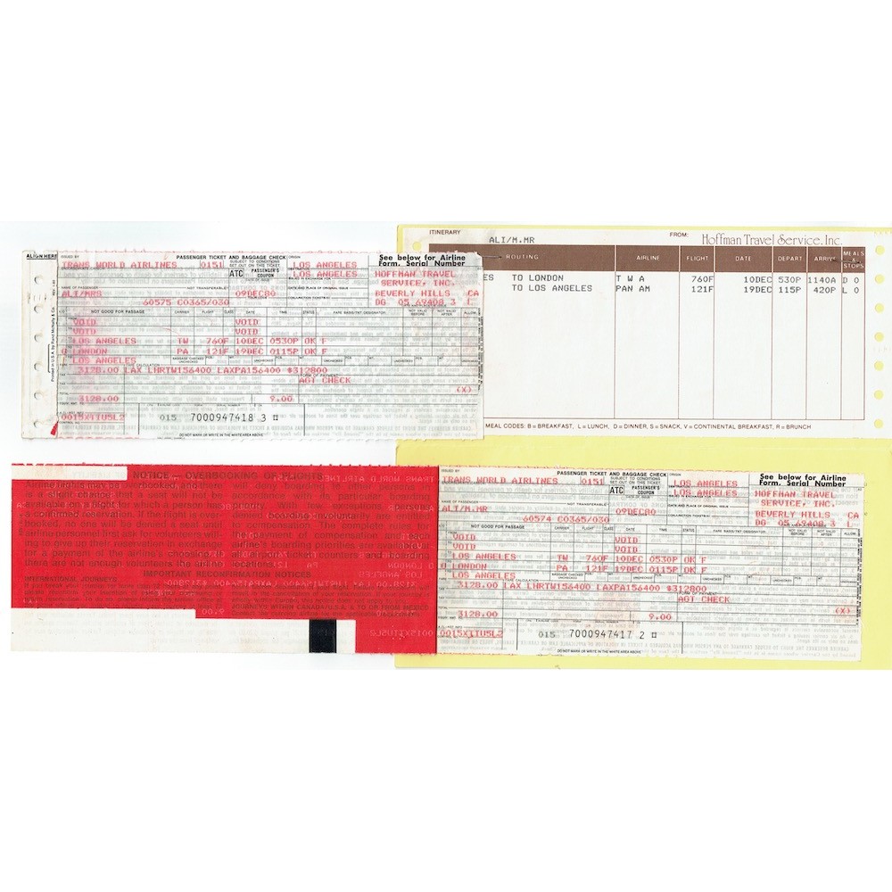BOXING Muhammad Ali & His Wife Two Airline Tickets With Marvin Gaye Written Name & London Telephone Number 1980 RARE BOXING Muhammad Ali & His Wife Two Airline Tickets With Marvin Gaye Written Name & London Telephone Number 1980 RARE