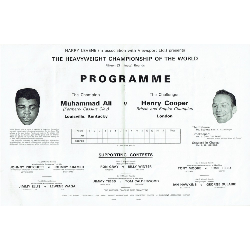 Muhammad Ali & Henry Cooper Dual Signed 50th Birthday Programme & Ali Cooper Fight Programme Muhammad Ali & Henry Cooper Dual Signed 50th Birthday Programme & Ali Cooper Fight Programme
