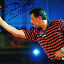 Dennis Priestley Signed Dennis The Menace 8x12 Darts Photograph Dennis Priestley Signed Dennis The Menace 8x12 Darts Photograph