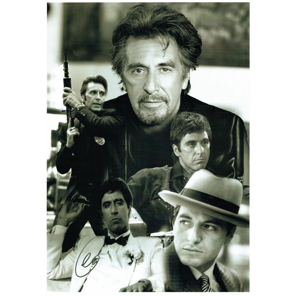Al Pacino 12x16 Signed (At a Private Signing) Film Godfather Scarface Montage Photograph Al Pacino 12x16 Signed (At a Private Signing) Film Godfather Scarface Montage Photograph
