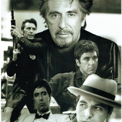 Al Pacino 12x16 Signed (At a Private Signing) Film Godfather Scarface Montage Photograph