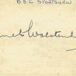 Kenneth Wolstenholme,1966 World Cup Victory Commentator Signed 3x2 Inch Business Card Kenneth Wolstenholme,1966 World Cup Victory Commentator Signed 3x2 Inch Business Card