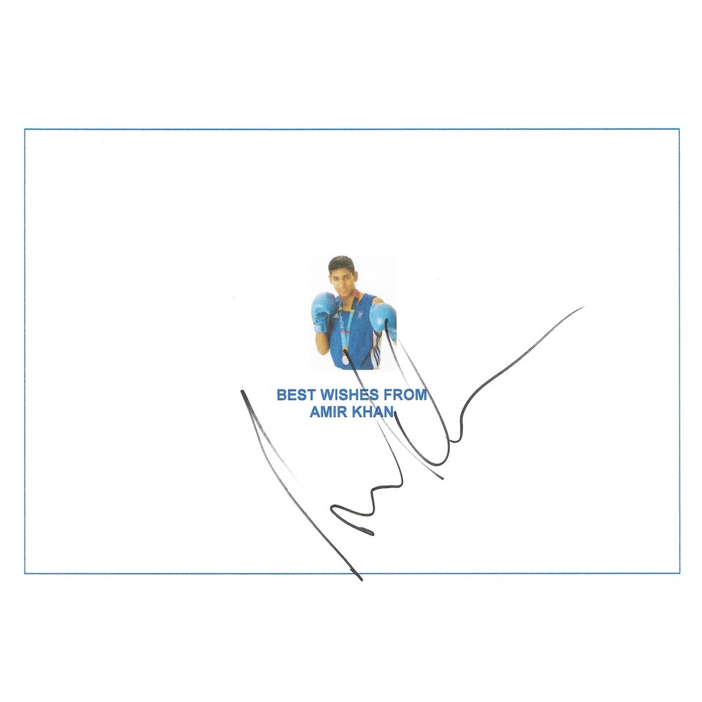 Amir Khan 12x8 Signed Boxing Promo Card 
