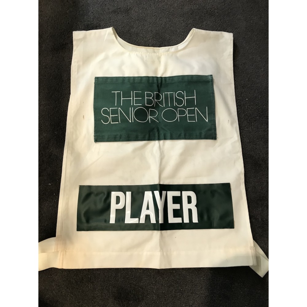 Golf Gary Player Arnold Palmer Multi Signed Used Caddie's Tabard From a British Senior Open Golf Champion Golf Gary Player Arnold Palmer Multi Signed Used Caddie's Tabard From a British Senior Open Golf Champion
