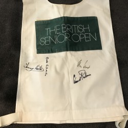 Golf Gary Player Arnold Palmer Multi Signed Used Caddie's Tabard From a British Senior Open Golf Champion Golf Gary Player Arnold Palmer Multi Signed Used Caddie's Tabard From a British Senior Open Golf Champion