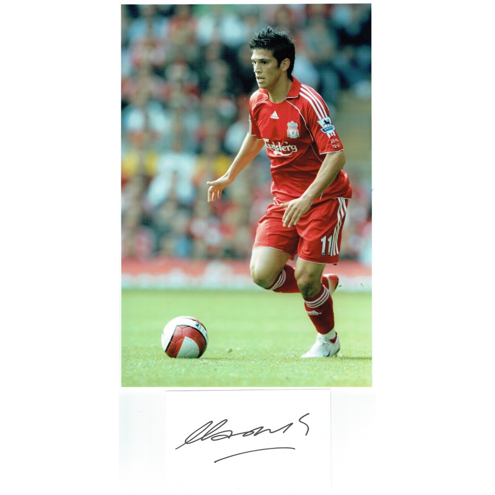 Mark Gonzalez Liverpool Signed Index Card & 8x12 Football Photograph