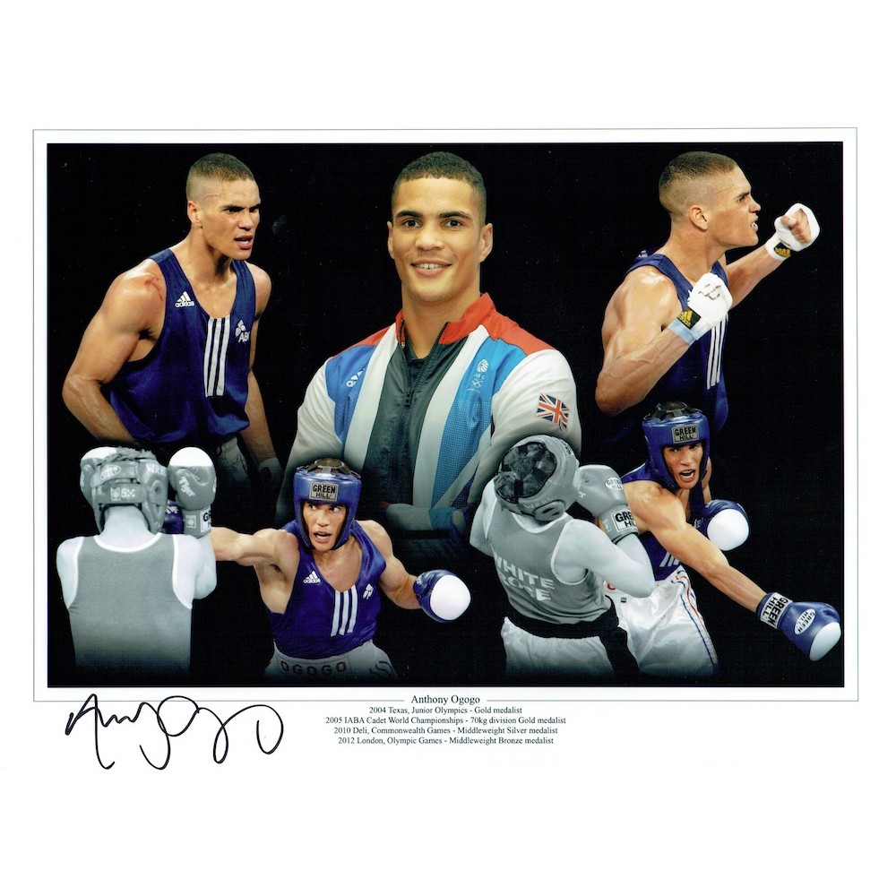 Anthony Ogogo Signed 12x16 Olympic & Commonwealth Montage Boxing Photograph
