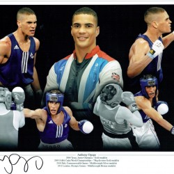 Anthony Ogogo Signed 12x16 Olympic & Commonwealth Montage Boxing Photograph