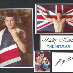 Ricky Hatton Signed Card Mounted Boxing Montage Display Ricky Hatton Signed Card Mounted Boxing Montage Display