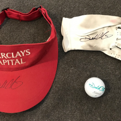 Darren Clarke Signed & Used Visor, Glove & Ball From The 2006 Open Golf Championship