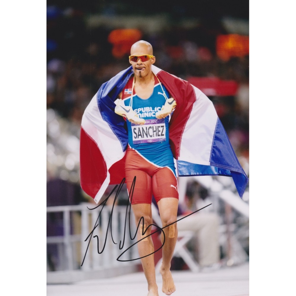 Felix Sanchez Signed 8x12 London 2012 Olympic Champion Athletics Photograph Felix Sanchez Signed 8x12 London 2012 Olympic Champion Athletics Photograph