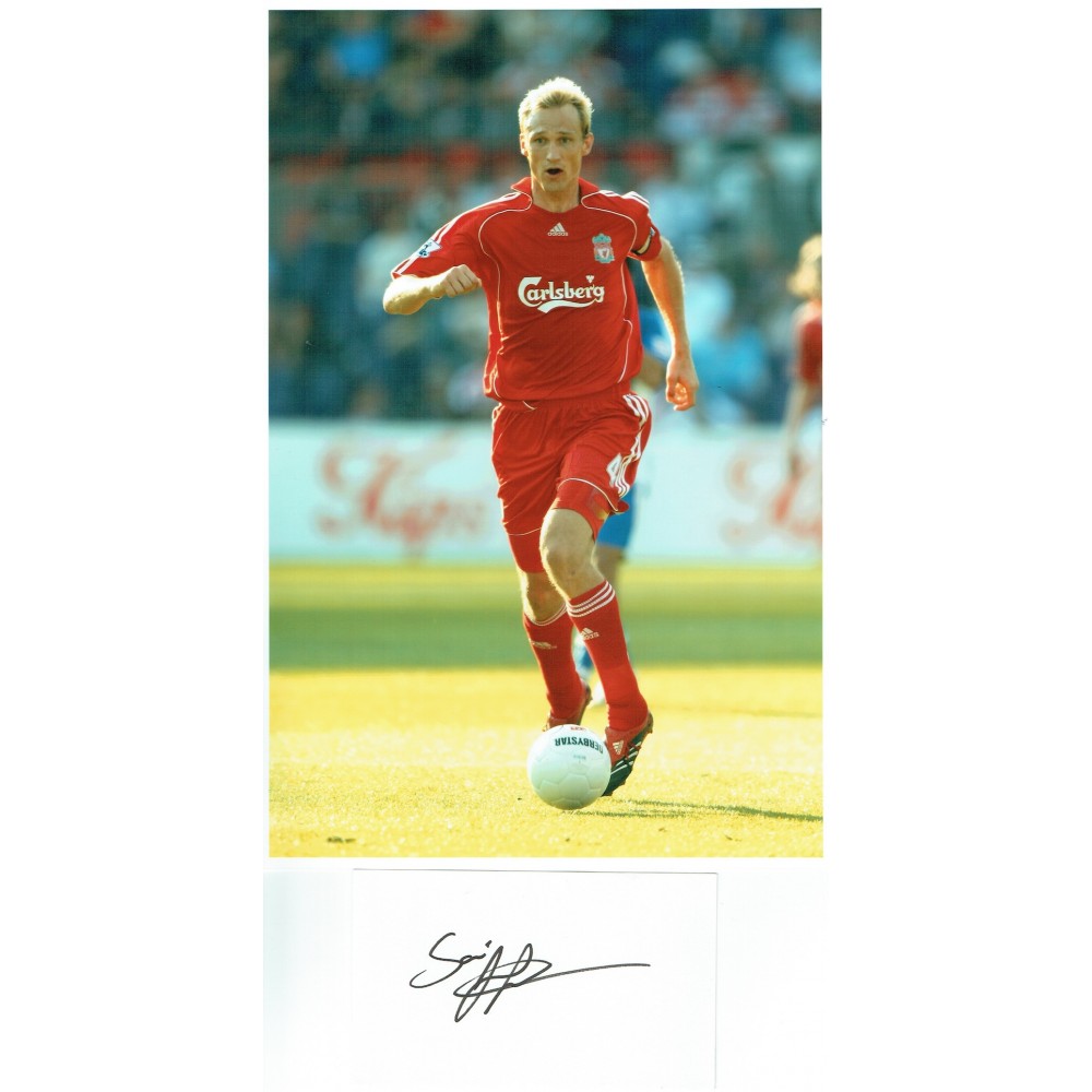 Sami Hyppia Autograph Signed White Index Card & 8x12 Liverpool Football Photograph Sami Hyppia Autograph Signed White Index Card & 8x12 Liverpool Football Photograph