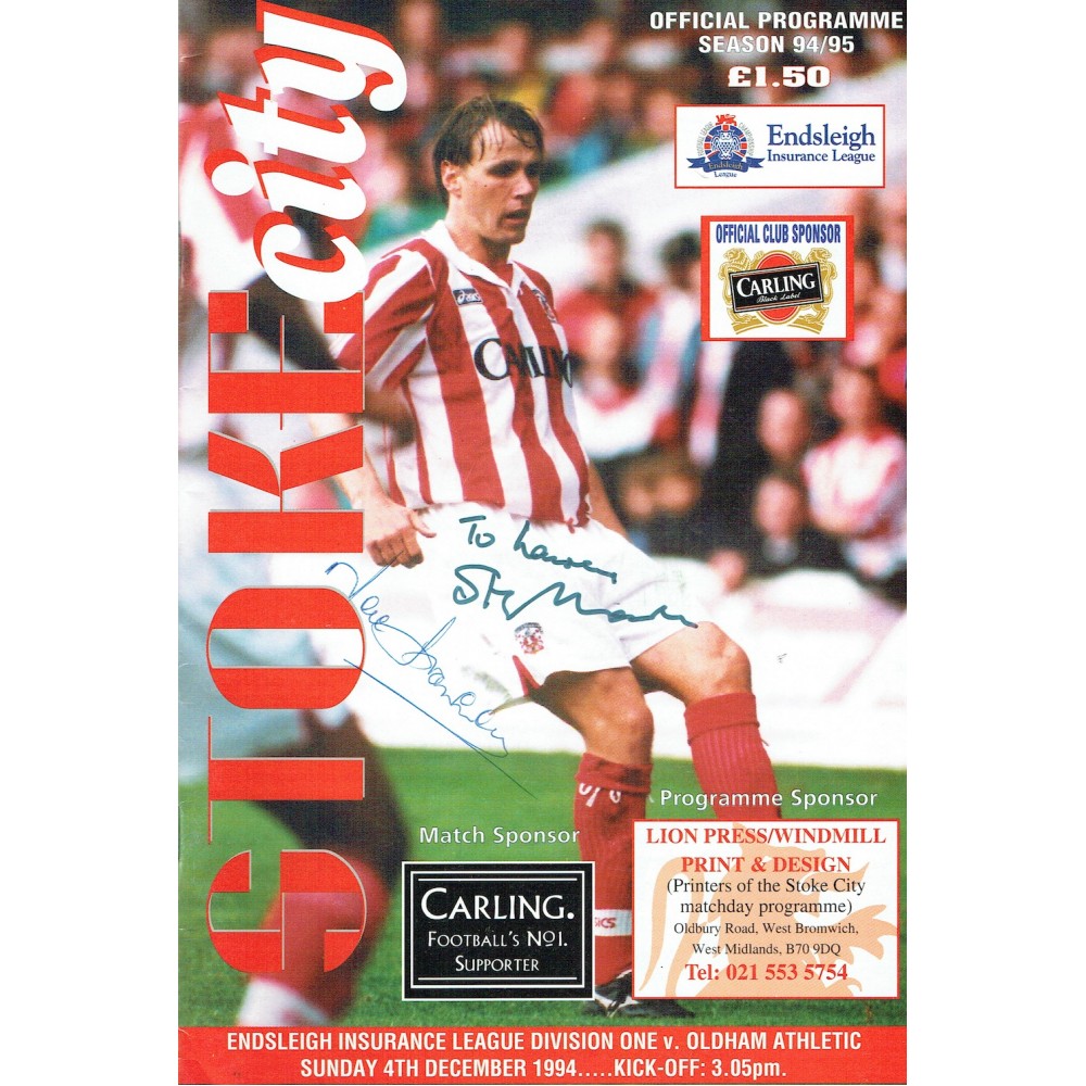 Stanley Matthews Multi Signed Stoke City Football Programme 1994/95 Season Stanley Matthews Multi Signed Stoke City Football Programme 1994/95 Season