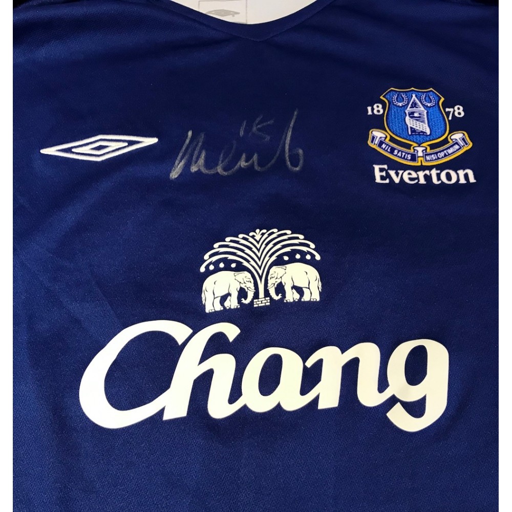 Phil Neville Signed Everton Game Worn/Issued Blue No.18 Shirt Season 2010-11 Phil Neville Signed Everton Game Worn/Issued Blue No.18 Shirt Season 2010-11