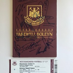 West Ham United FAREWELL BOLEYN Programme Signed By 19 Legends Ex West Ham Players Football Programme & Ticket