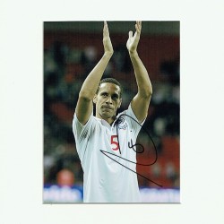 Rio Ferdinand Signed 10x8 England Football Photograph mounted Display Rio Ferdinand Signed 10x8 England Football Photograph mounted Display