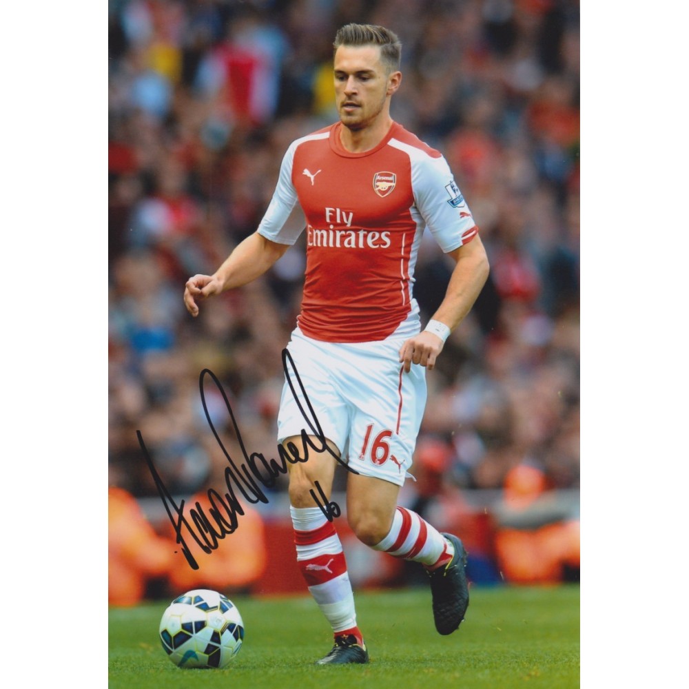 Aaron Ramsey Signed 8x12 Inch Arsenal Football Photograph