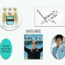 Roque Santa Cruz Signed Manchester City Montage Football Mounted Display Roque Santa Cruz Signed Manchester City Montage Football Mounted Display