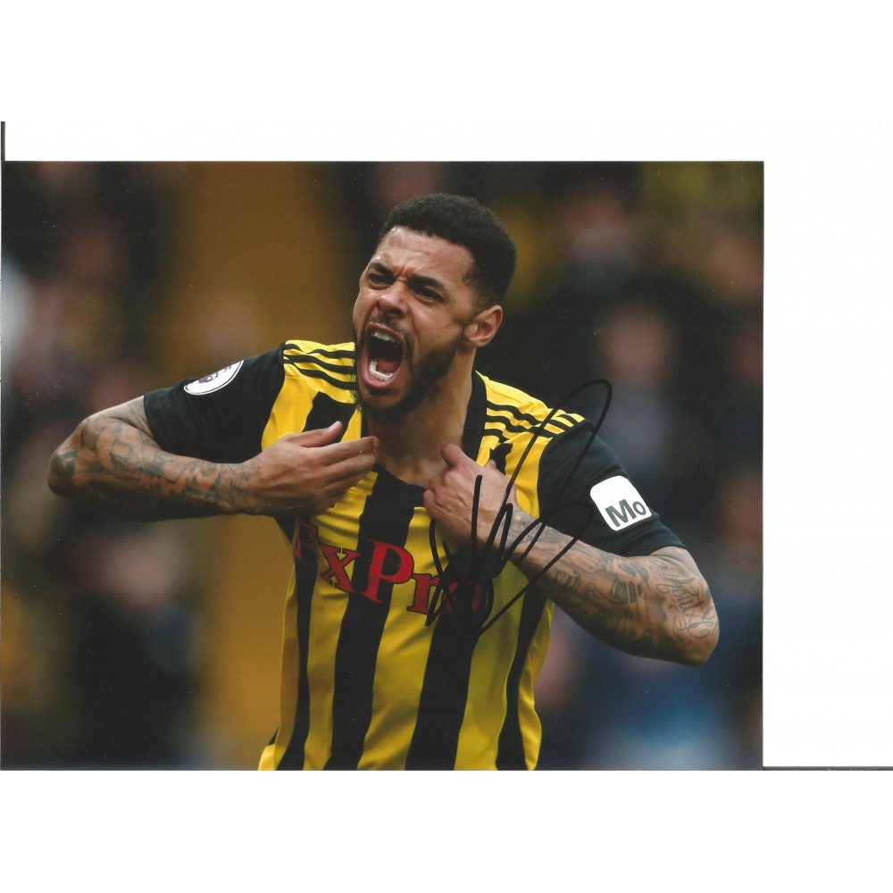 Andre Gray Watford FC 10 x 8 Inch Hand Signed Authentic Football Photo Andre Gray Watford FC 10 x 8 Inch Hand Signed Authentic Football Photo