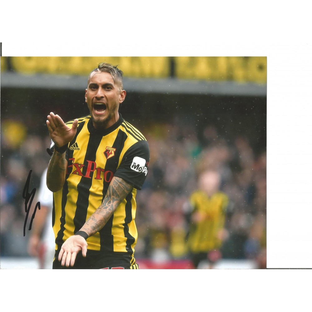 Roberto Pereyra Watford FC 10x8 Inch Hand Signed Authentic Football Photo Roberto Pereyra Watford FC 10x8 Inch Hand Signed Authentic Football Photo