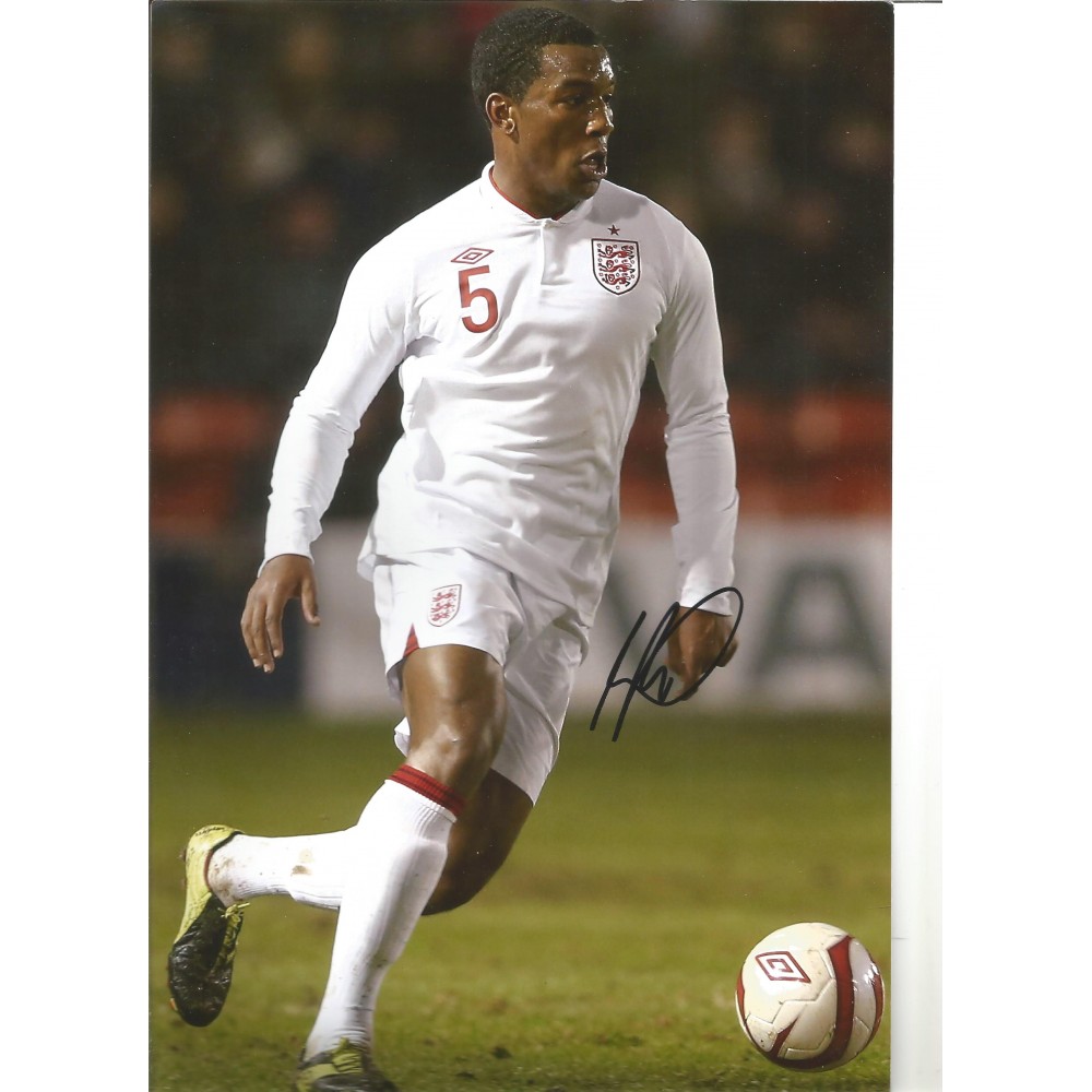Andre Wisdom England 12x10 Inch Hand Signed Authentic Football Photo Andre Wisdom England 12x10 Inch Hand Signed Authentic Football Photo