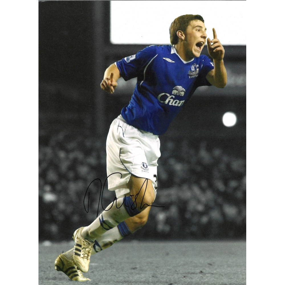 Dan Gosling collage Everton Signed 16 x 12 inch football photo.