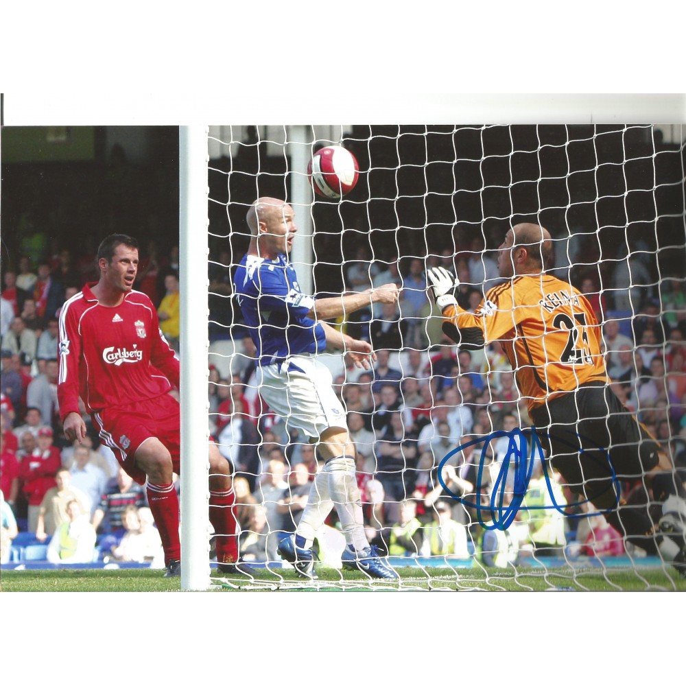 Andy Johnson Everton Signed 12 x 8 inch football photo.