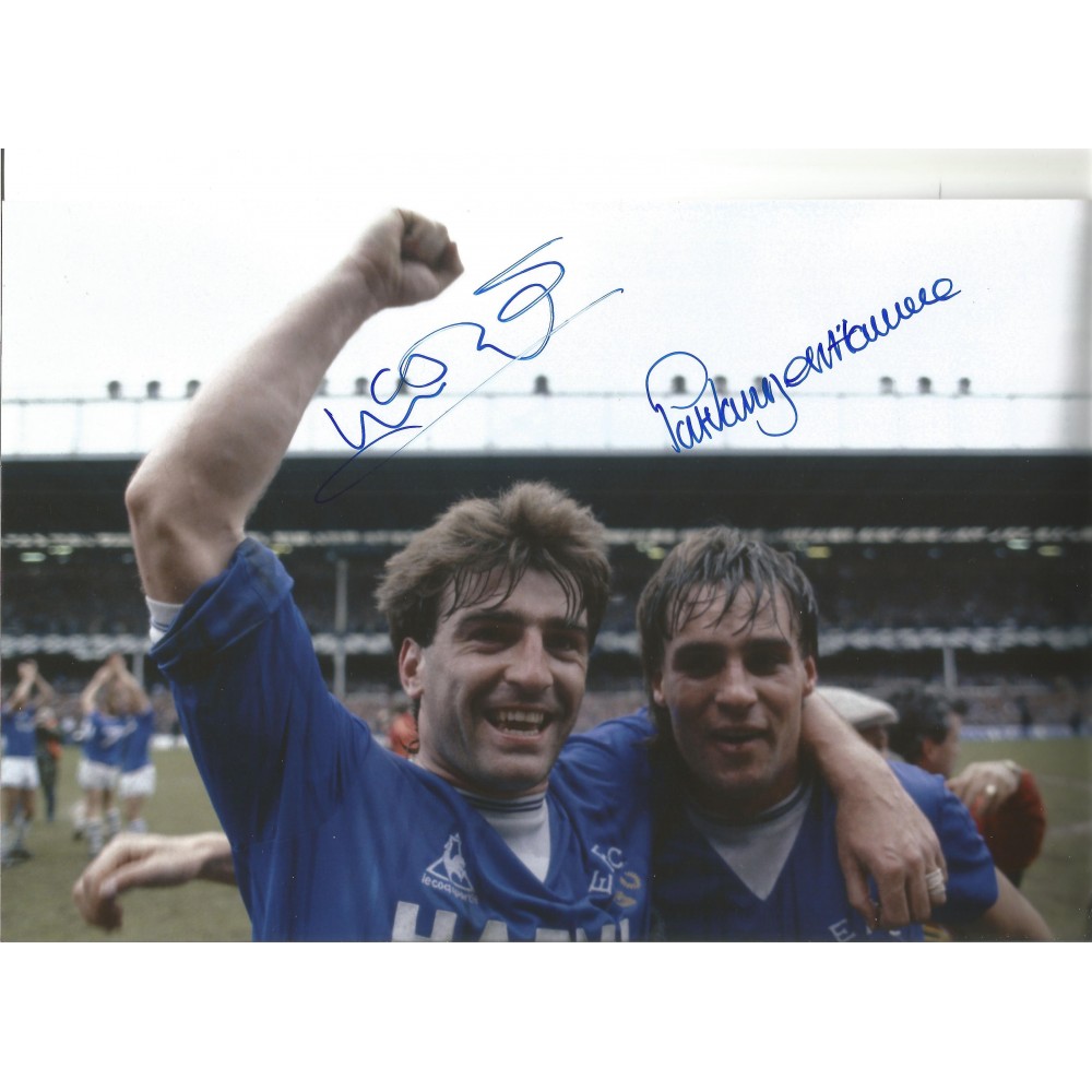 Kevin Ratcliffe and Trevor Steven Dual Everton Signed 10 x 8 inch football photo. Kevin Ratcliffe and Trevor Steven Dual Everton Signed 10 x 8 inch football photo.