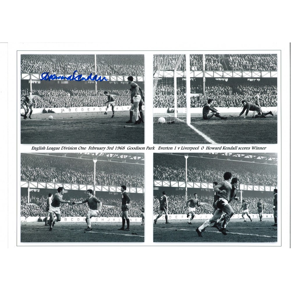 Howard Kendall Everton Signed 16 x 12 inch football photo.