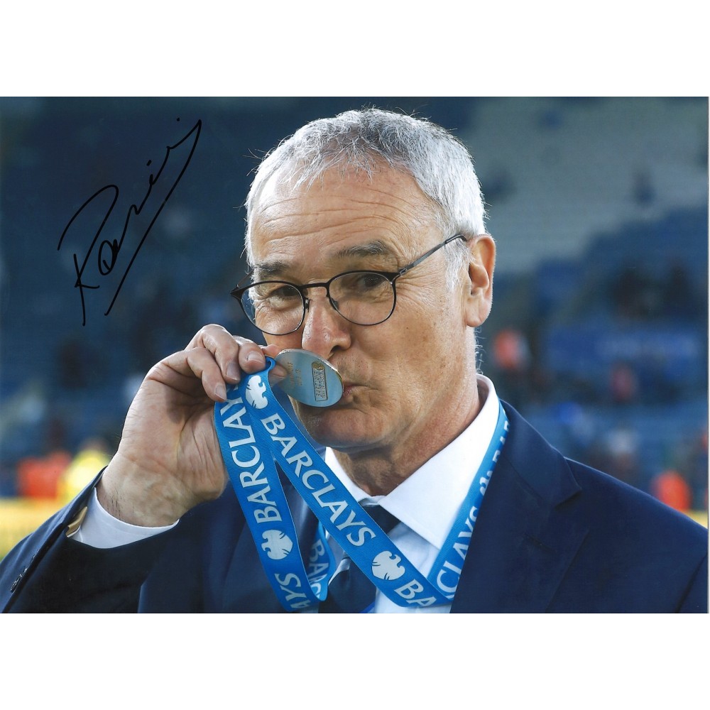 Claudio Ranieri Leicester City Signed 16 x 12 inch football photo. Claudio Ranieri Leicester City Signed 16 x 12 inch football photo.