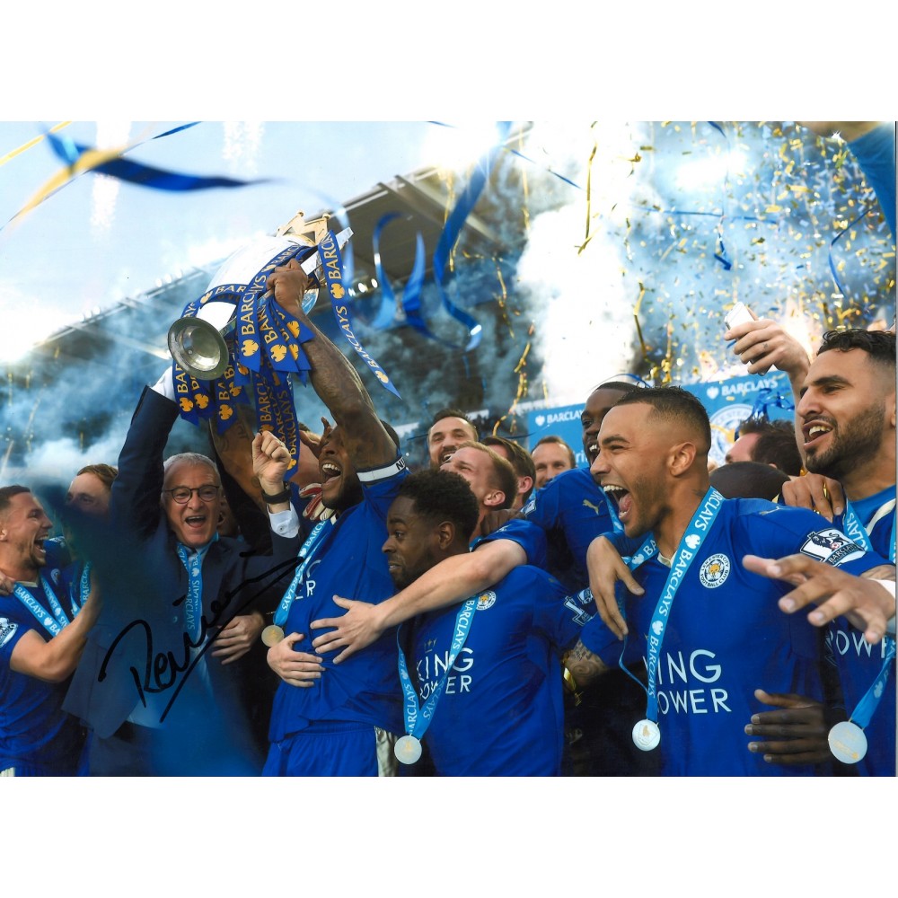 Claudio Ranieri Leicester City Signed 16 x 12 inch football photo. Claudio Ranieri Leicester City Signed 16 x 12 inch football photo.