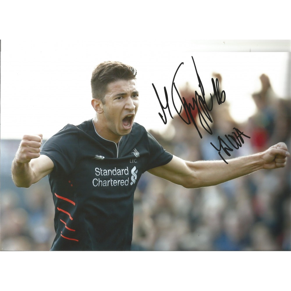 Marko Grujic Liverpool Signed 10 x 8 inch football photo. Marko Grujic Liverpool Signed 10 x 8 inch football photo.