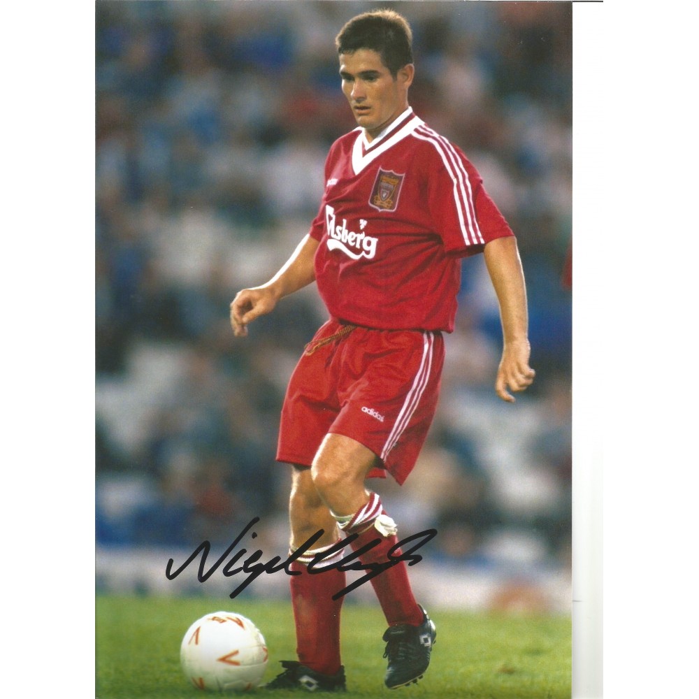 Nigel Clough Liverpool Signed 10 x 8 inch football photo.