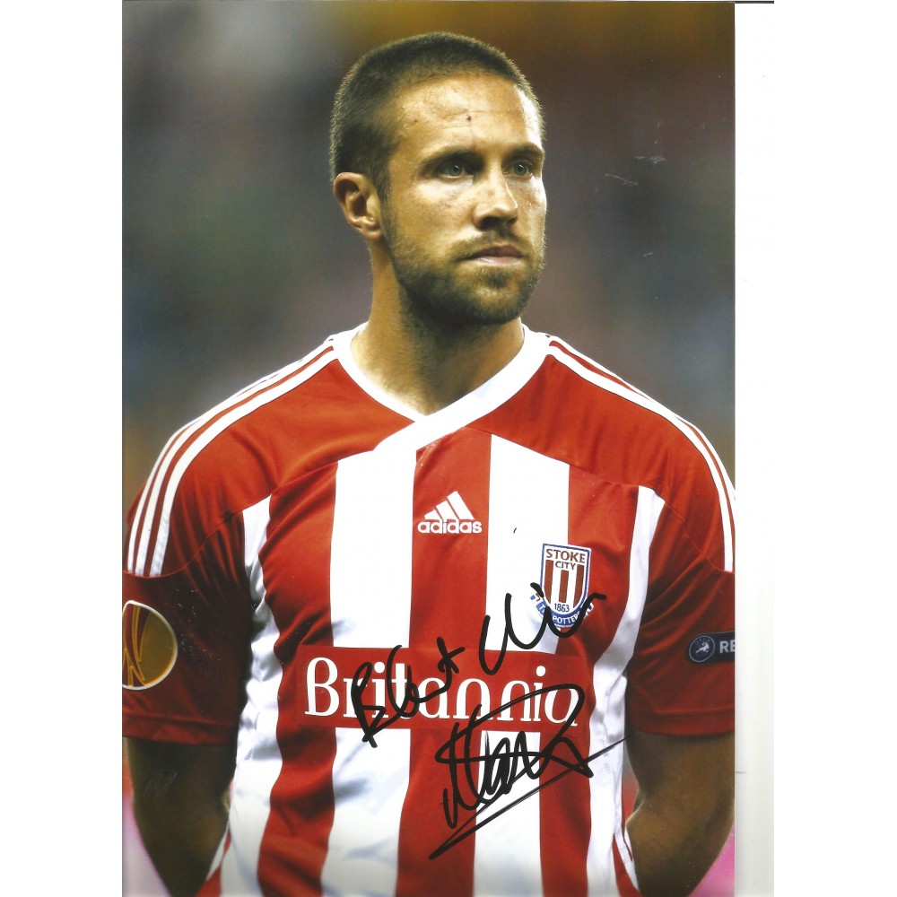 Mathew Upson Stoke Signed 10 x 8 inch football photo. Mathew Upson Stoke Signed 10 x 8 inch football photo.
