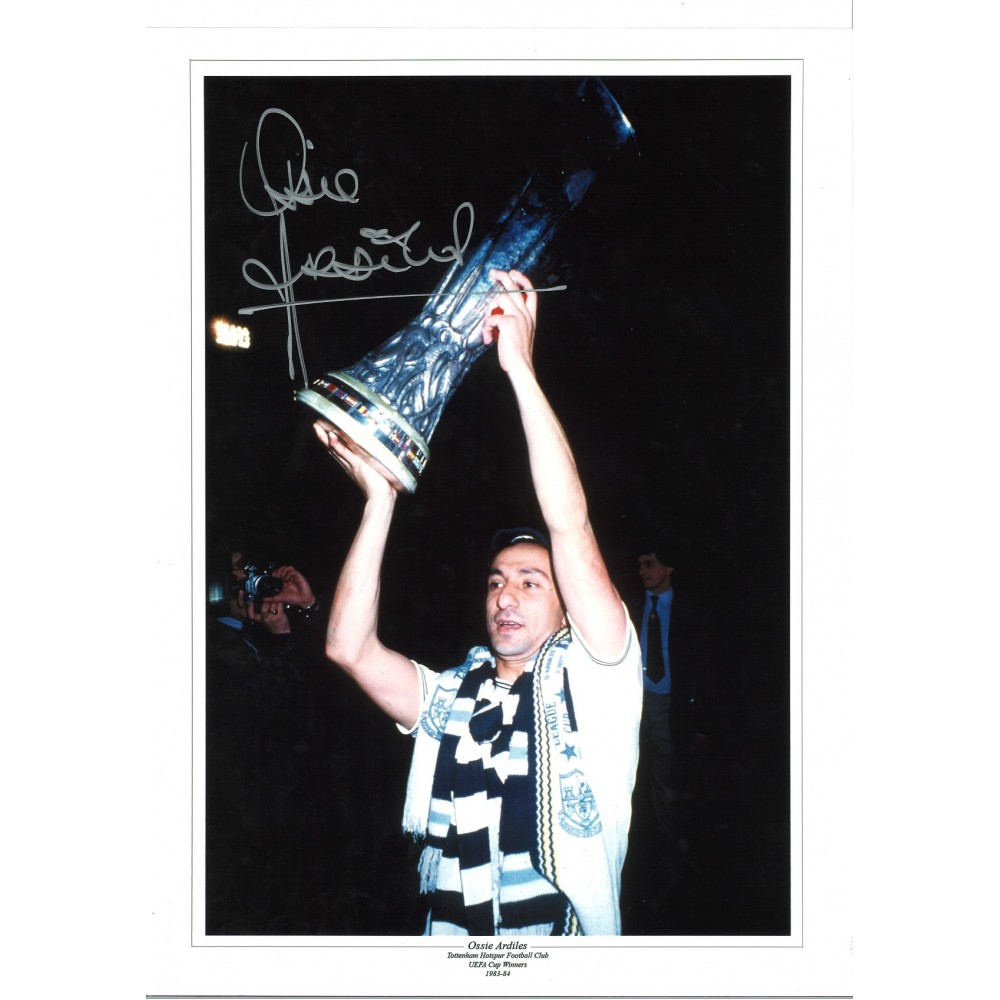 Ossie Ardiles Tottenham Signed 16 x 12 inch football photo.
