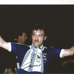 John Wark Ipswich Town Signed 10 x 8 inch football photo.