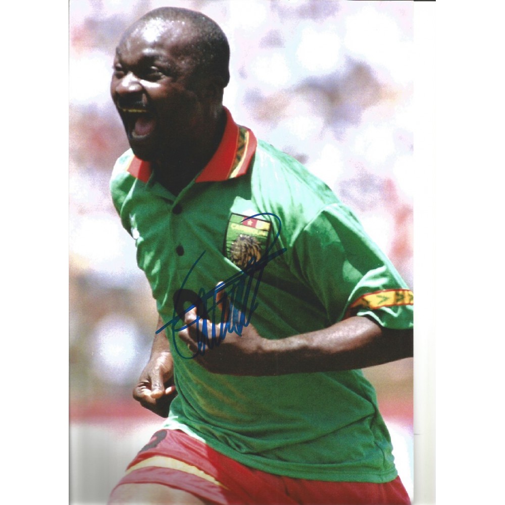 Roger Milla Cameroon Signed 10 x 8 inch football photo. Roger Milla Cameroon Signed 10 x 8 inch football photo.