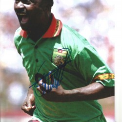 Roger Milla Cameroon Signed 10 x 8 inch football photo. Roger Milla Cameroon Signed 10 x 8 inch football photo.