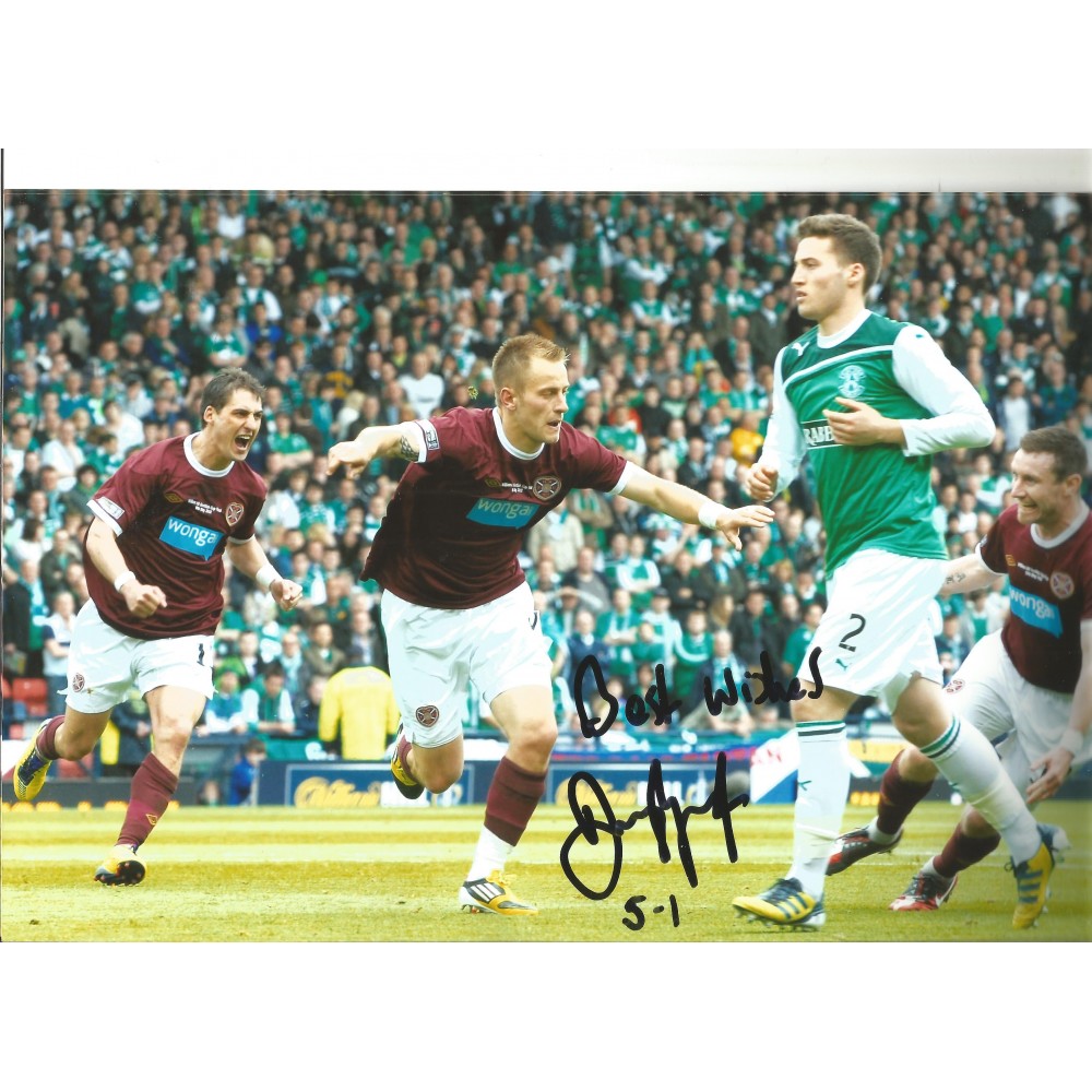 Danny Granger Hearts Signed 12 x 8 inch football photo. Danny Granger Hearts Signed 12 x 8 inch football photo.