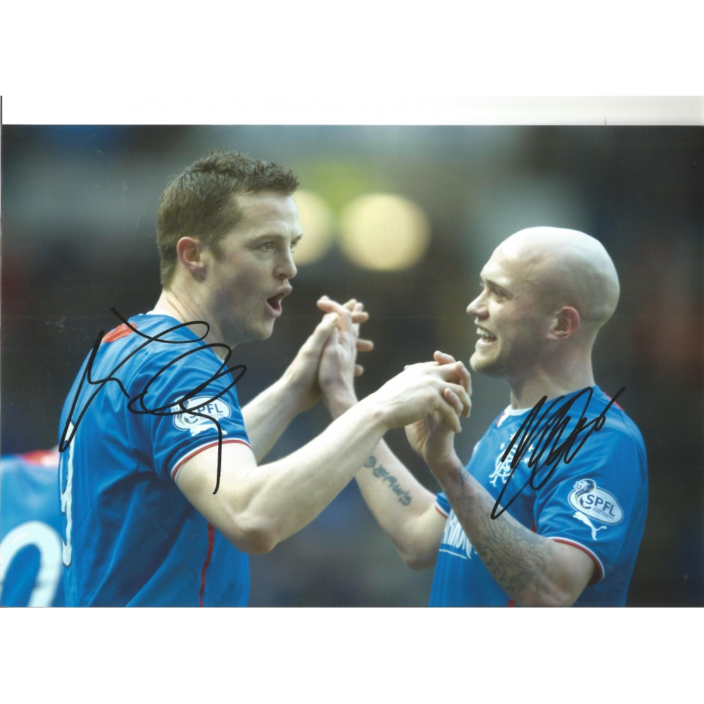 Jon Daly and Nicky Law 12 x 8 signed Rangers football colour photo. Jon Daly and Nicky Law 12 x 8 signed Rangers football colour photo.